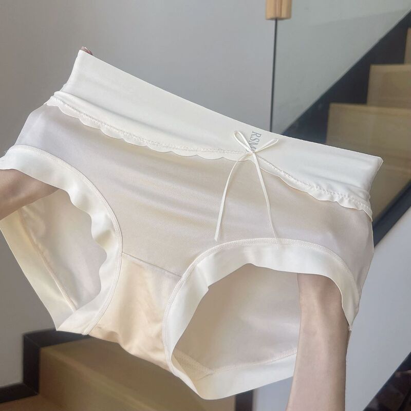 French satin skin-friendly women's underwear seamless nude skin-friendly non-clip pp Ice Silk plus size breathable women's briefs
