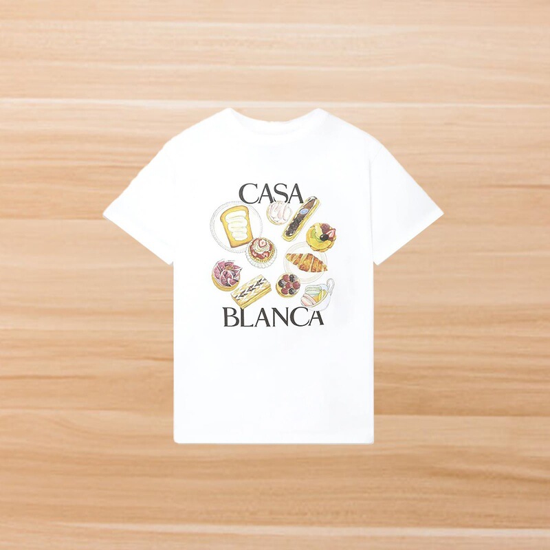 カサブランカ カサブランカ 半袖 ヘビーウェイト 260g アメリカのトレンド ブランド ニッチ ルーズ ハイストリート Tシャツ|undefined