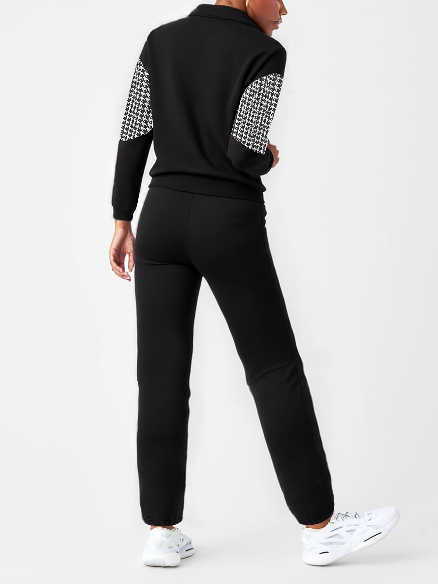 Damen Jogger Anzug Mit Fleecefutter Und Colorblock Design_voghion.com