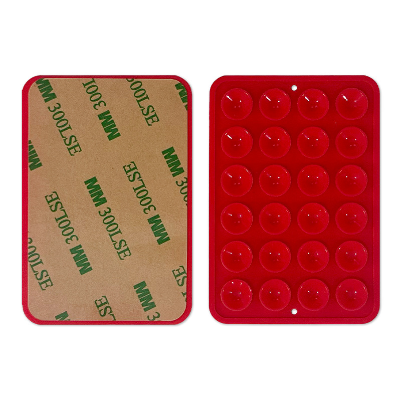 24粒吸盘薄款背胶强力单面方形硅胶多功能吸盘皮套手机吸盘厂家