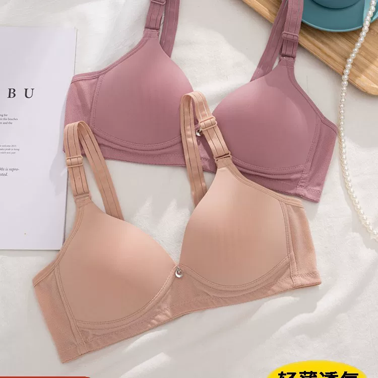 Underwear, comfortable breathable supporting summer wireless bra, for middle age, plus size