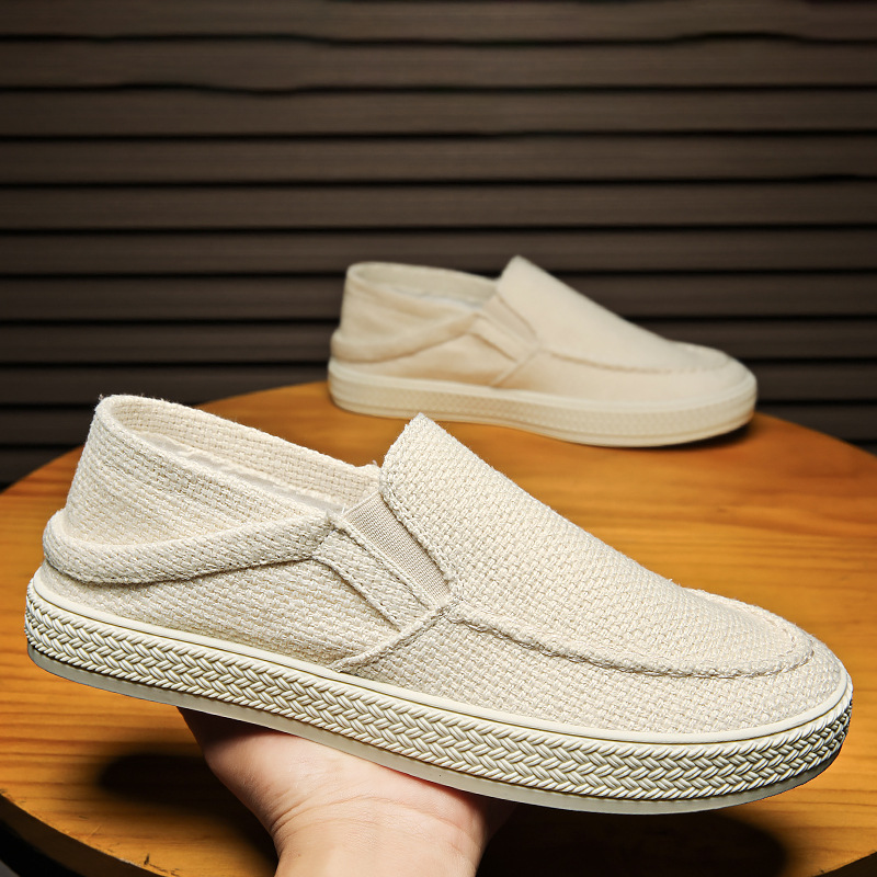 Canvas Men's Shoes Autumn 2025 Deodorant Slip-on Lazy Trendy Cloth Shoes Men's Casual All-match Autumn Trendy Shoes