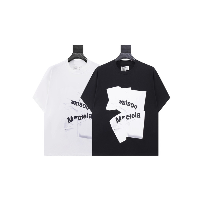 Three Complete Standards Cross-Border Trendy Brand Margiela Margiela Summer New Pure Cotton Double Yarn Round Neck Short-Sleeved T-Shirt