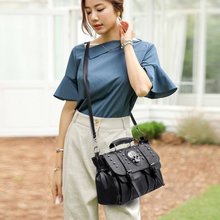 2024新款包包小众新款牛仔女包骷髅铆钉手提两用朋克大容量机车包