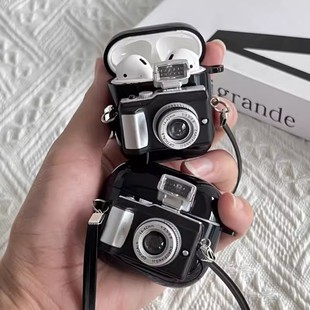 Suitable for Apple AirPods 2/3 Generation Bluetooth Headset Creative Cartoon Camera Protective Case Set High Fashion