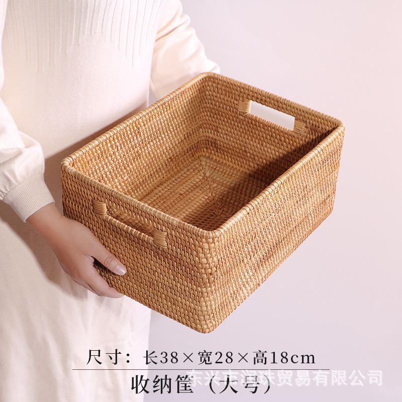 Cesta de almacenamiento de caña pan pan al vapor cesta de frutas caseras cestas de almacenamiento de verduras cestas de bambú cestas de picnic snack