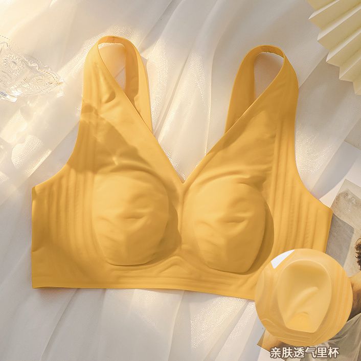 Orejas de conejo de soporte suave jalea ropa interior damas pechos pequeños sin marcas sin anillo de acero sujetador de apoyo superior delgado