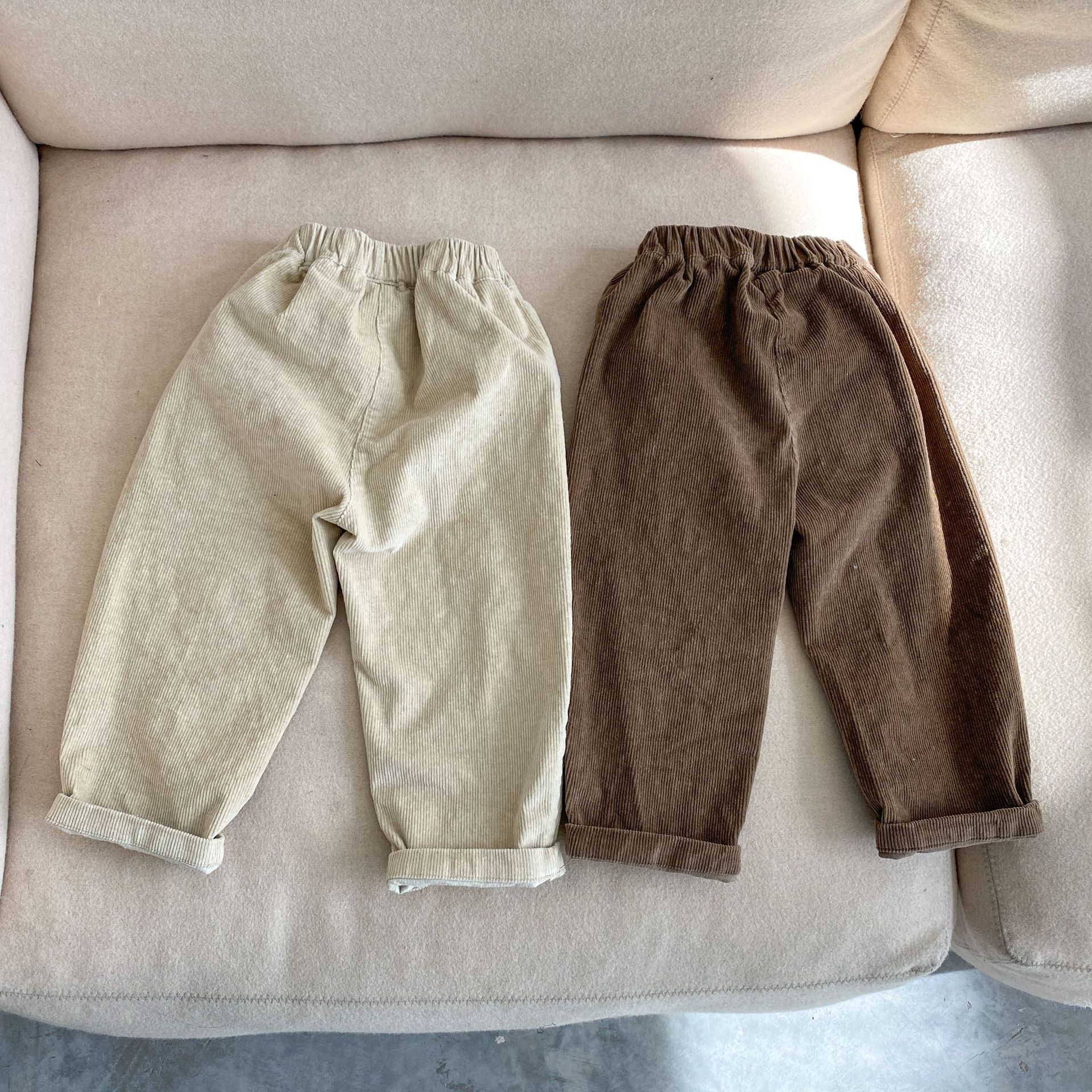 Vintage Style Solid Color Cotton Blend Boys Pants display picture 1