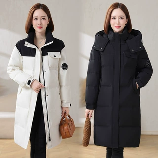 专柜同款羽绒服女中长款外套2025冬季新款加厚白鸭绒服中年妈妈装