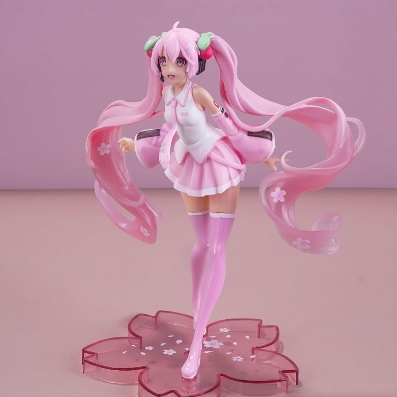 Figura de Hatsune Miku, Conejita de Pelo Largo, Chica Bonita Bidimensional, Decoración de Escritorio, Modelo Mini