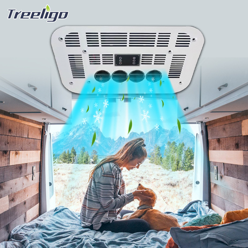 Treeligo camión camión ligero estacionamiento especial aire acondicionado todo en uno 24v refrigeración inteligente inversor 12v coche aire acondicionado