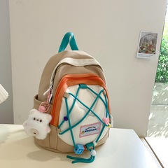 韓国の新しい高価値の対照的な色のバックパック、女性用、大学生や小学生向けのかわいくて多用途のバッグ、カジュアルな旅行バッグ