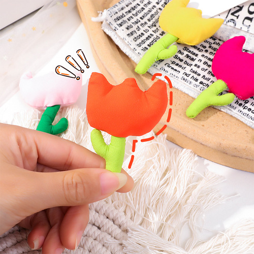 Tulip jewelry accessories diy fabric flower brooch cute bag decorations children's clothing accessories wholesale