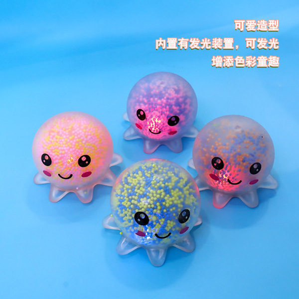 Luminous decompression octopus pinch music octopus vent TPR toys adult decompression children's toys cross-border wholesale