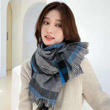 围巾 2023新款仿羊绒围巾日韩甜美中长围巾女秋冬流苏围脖披肩女