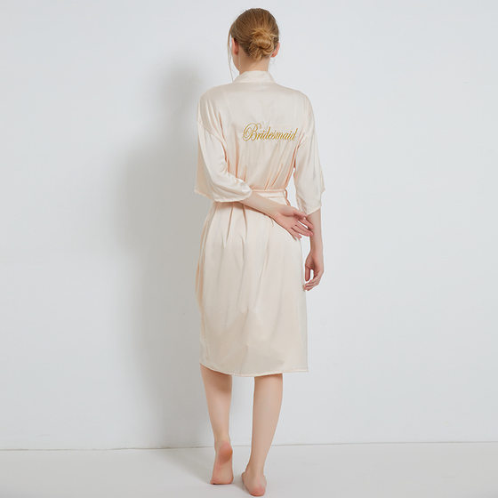 bride morning Gown Lady nightgown wedding makeup bridesmaid group wedding cross border cardigan Bathrobe Bathrobe