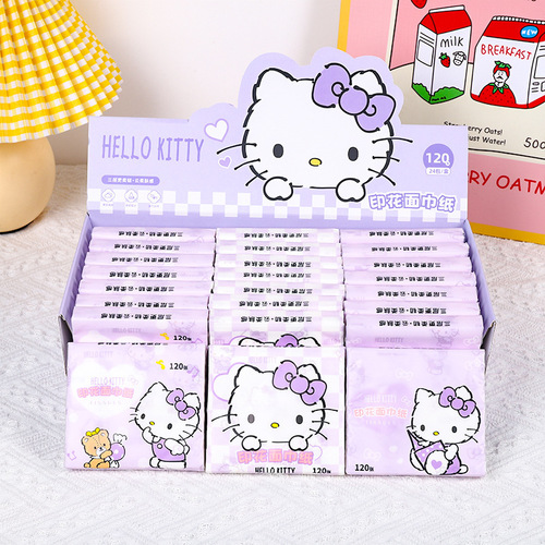 Sanrio handkerchief paper original wood pulp portable wettable super tough paper towel small pack facial tissue napkin tissue paper wholesale