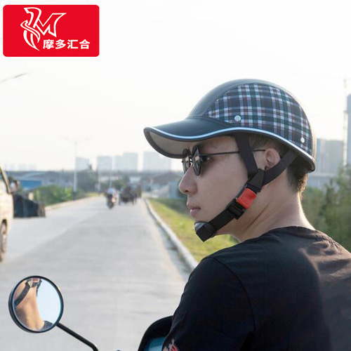 Electric bicycle summer half-helmet four-season baseball cap helmet duckbill hat breathable lightweight retro all-season sun hat