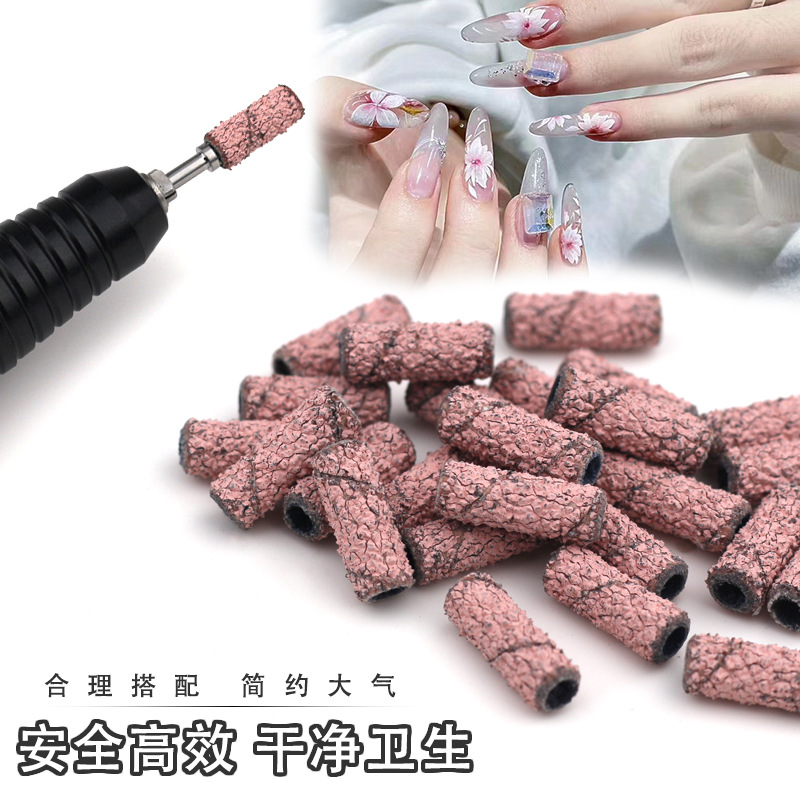Red neta nuevo anillo de exfoliación de uñas de 3mm, manicura, lijado, piel muerta, cutícula, caja de anillo de arena pequeña