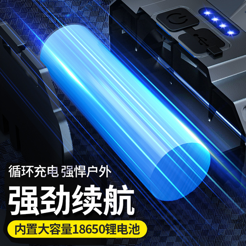 Nuevo faro transfronterizo luces de pesca nocturna multifuncionales al aire libre con lámpara de iluminación de visualización eléctrica lámpara de bicicleta montada en la cabeza