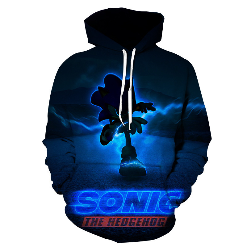 Cross-Border New Product Sonic Cartoon Casual Digital Printed Sweatshirt for Men and Women, Adult and Children's Clothing Cross-Border New Product Sonic Cartoon Casual Digital Printed Sweatshirt for Men and Women, Adult and Children's Clothing