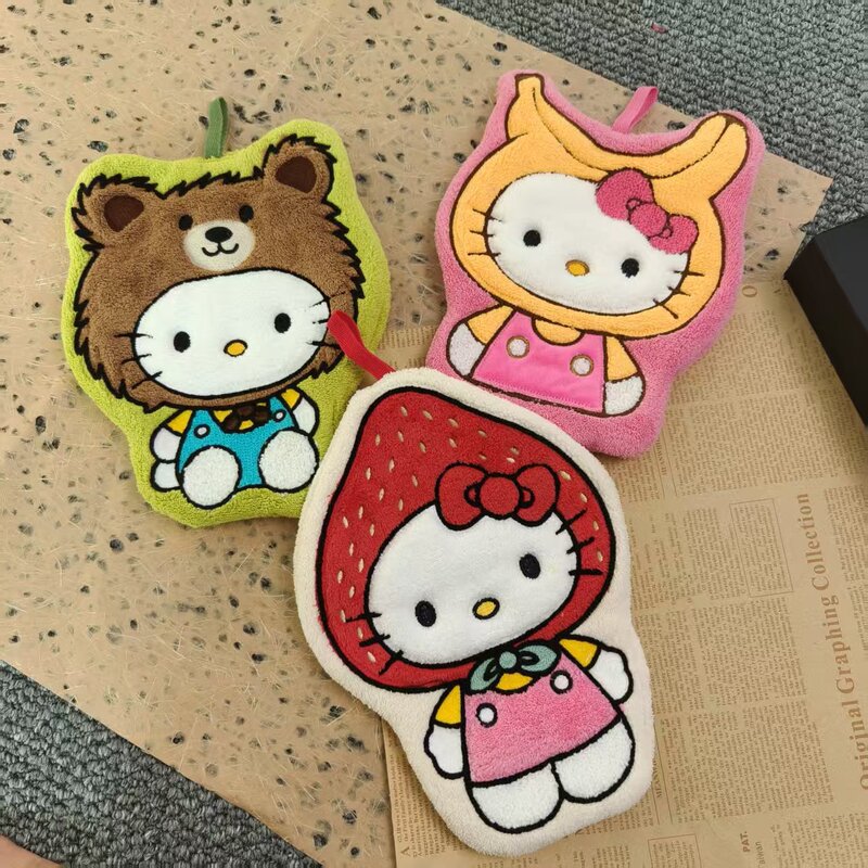 New Cute Cartoon Cat Hand Towel, Hanging Type, Absorbent, Quick-Drying, Thickened, Soft, Cute Towel, Children's Gift