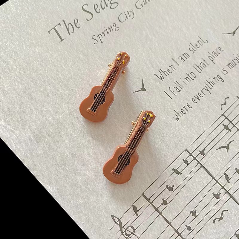 1 Piece Quantity Daily Occasion Fashion Guitar Alloy Resin Hair Clip 1 Piece