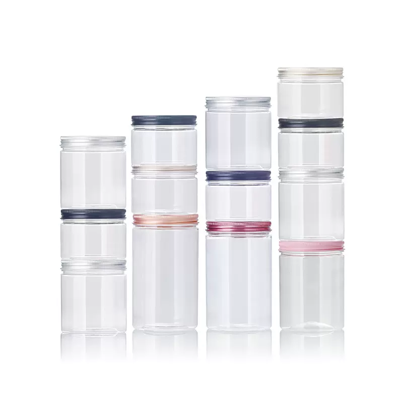 厂家pet广口化妆品收纳罐塑料罐子塑料瓶食品包装用罐密封铝盖
