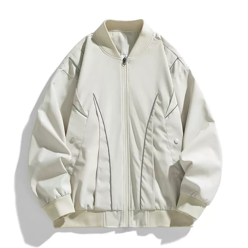 夹克男春秋季新款棒球服防泼水防风户外休闲纯色工装夹克外套男装