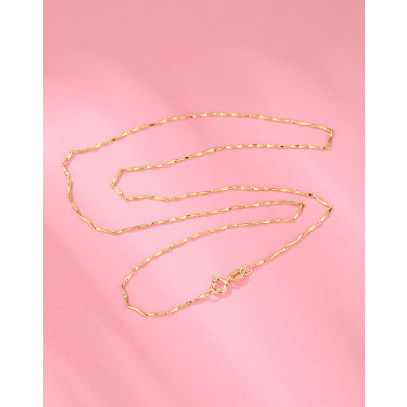 92 collar de plata esterlina mujer sin colgante caja de cadena de agua onda de semillas de melón Baotian octogonal cadena clavícula