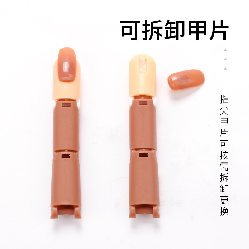 Entrega directa transfronteriza práctica conjunta de uñas dedo falso flexible móvil modelo falso dedo medio dedo desmontable