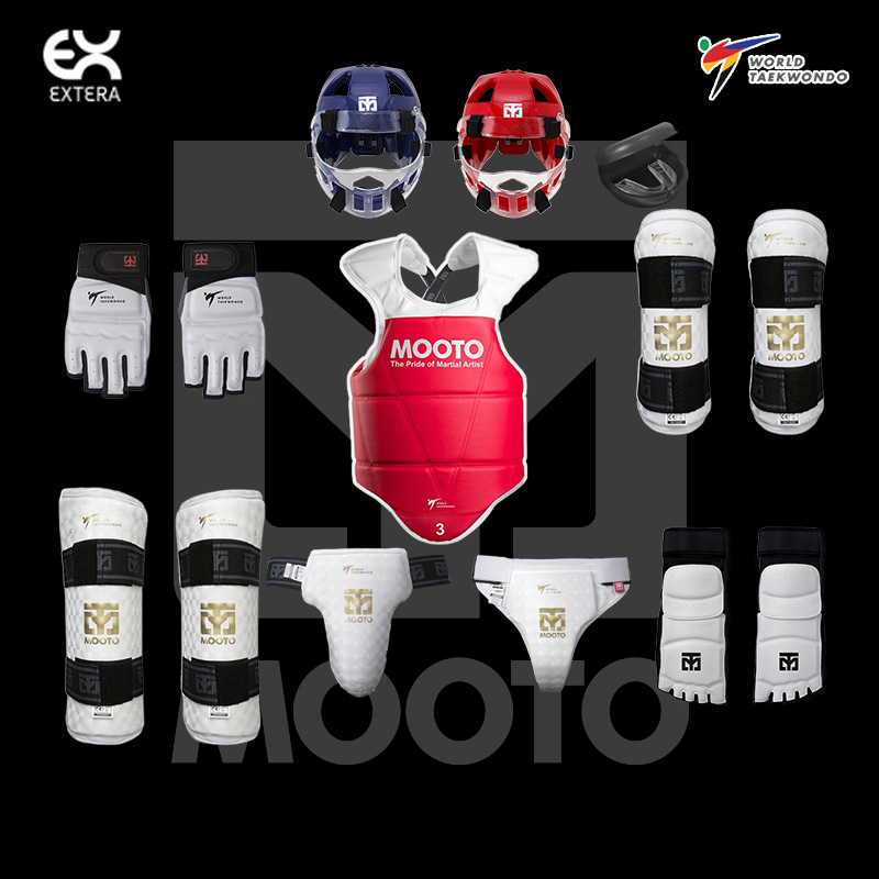 Mooto Taekwondo Protective Gear Set, Wt Certified Model, Original Korean Product, Can Be Worn for Competitions and Daily Training