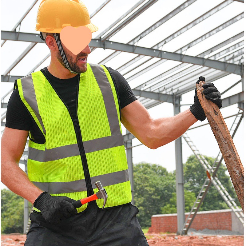 chaleco reflectante chaleco de construcción fluorescente sanitario trabajador construcción de seguridad nocturna ropa chaqueta de viaje nocturno fijo