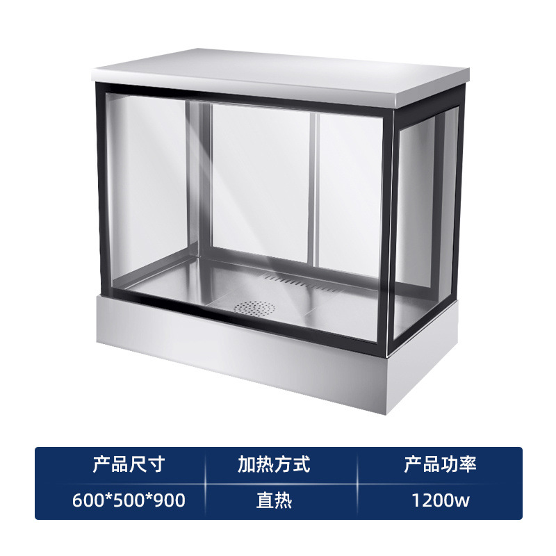 Gabinete de aislamiento de pato asado, gabinete de calefacción de escritorio comercial, gabinete de exhibición de aislamiento de pato asado, carne crujiente de patos