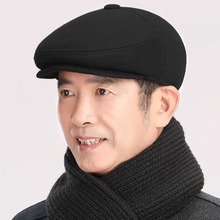 冬天老人帽子男款鸭舌帽秋冬保暖护耳中老年人前进帽爸爸棉帽男士