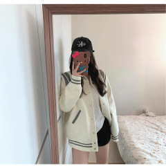 小香风白色棒球服外套女款秋2025巨好看的早秋穿搭美式学院风夹克
