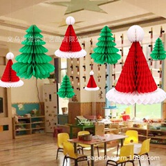 クリスマスツリー帽子ハニカムボールクリスマス装飾用品ストラップ装飾品幼稚園モール店舗レイアウト
