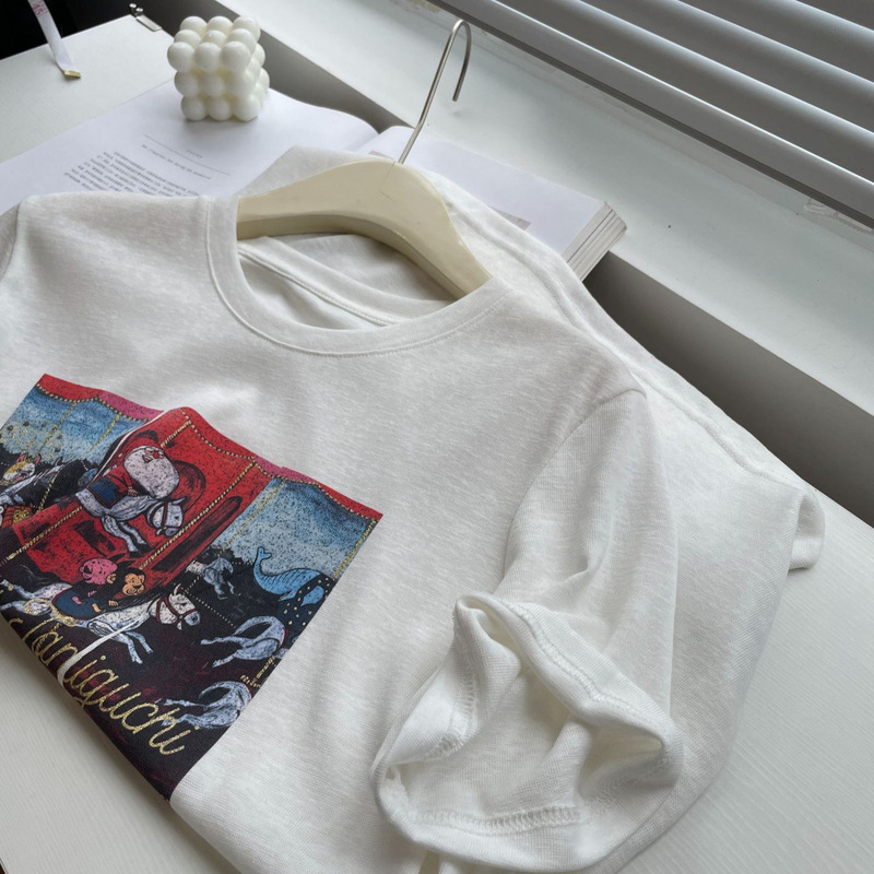 2026 Summer Gold Letter T-Shirt for Women, Casual Craft Round Neck Base Shirt, Korean Style Casual Sports Breathable Top 2026 Summer Gold Letter T-Shirt for Women, Casual Craft Round Neck Base Shirt, Korean Style Casual Sports Breathable Top