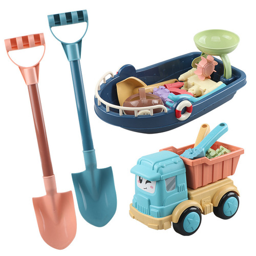 Children's beach toy full set hourglass water play snow shovel snow digging bucket shovel seaside toy wholesale for street vending