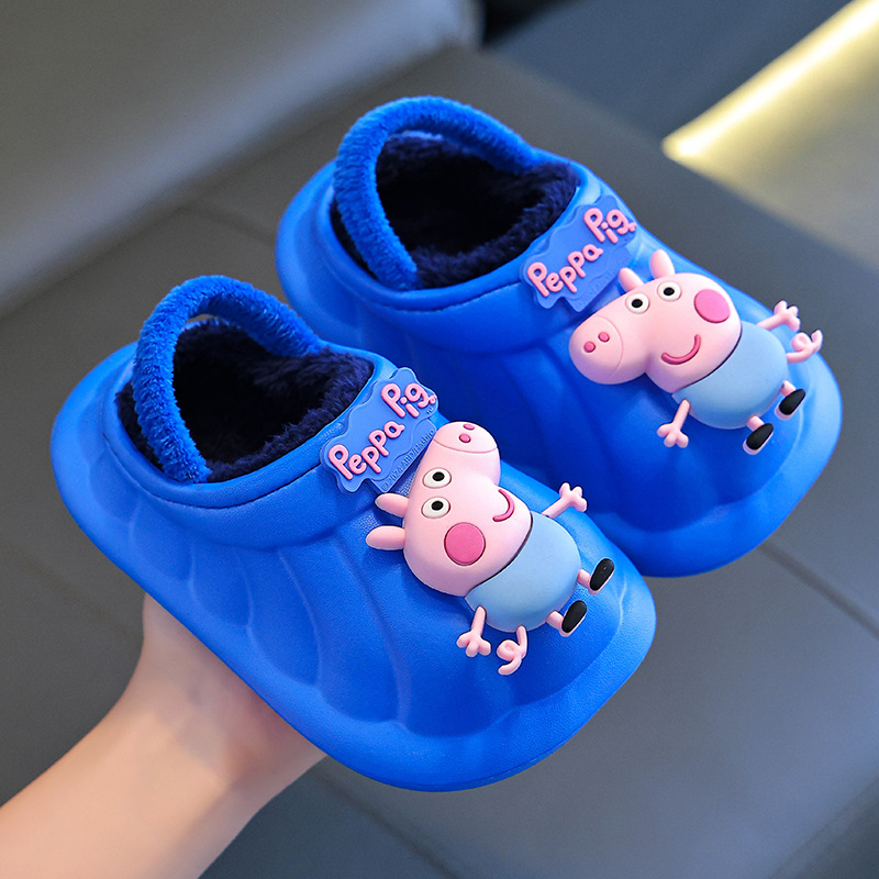 Piggy Page bolsas de tacones de zapatos de algodón para niños, niñas y niñas, cálidos y terciopelo EVA impermeable para bebés de 1 - 3 años de edad, zapatillas de algodón 2