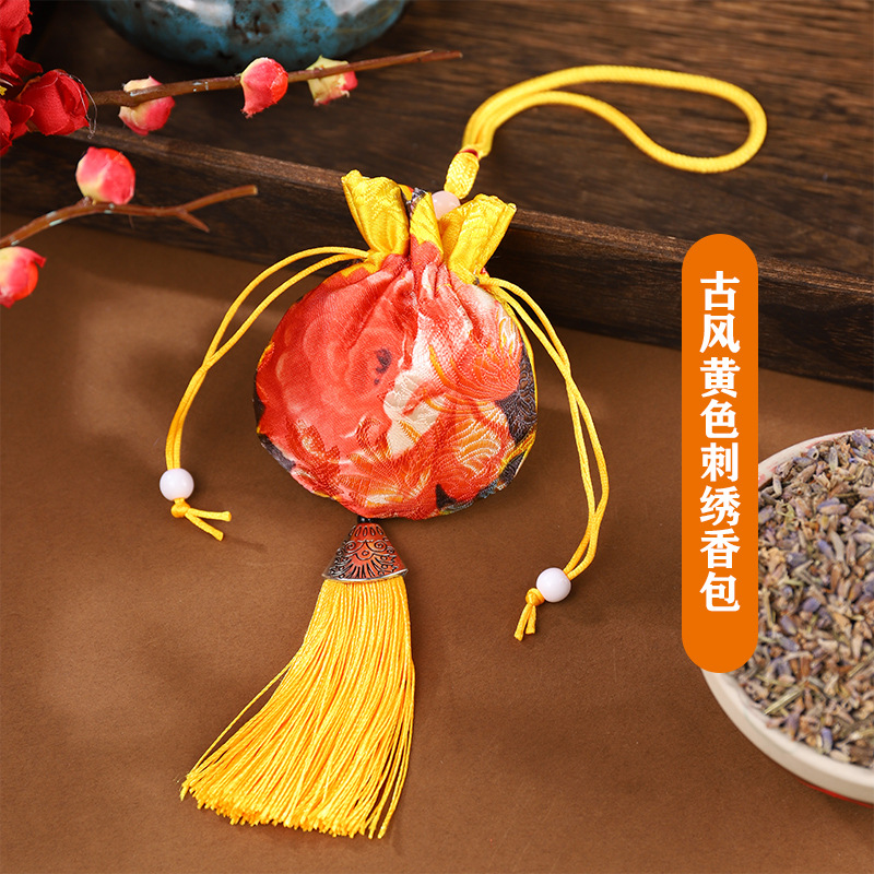 Dragon Boat Festival Bolsita Bolsita Estilo antiguo Bolsita repelente de mosquitos Bolso Bolsa vacía Bolsa de incienso Colgante de coche Colgante de coche