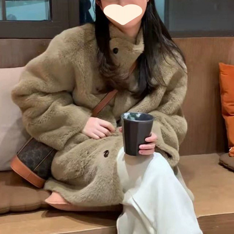 Короткая женская куртка из искусственного меха rex, эко‑мех, в стиле овчины, зима 2023