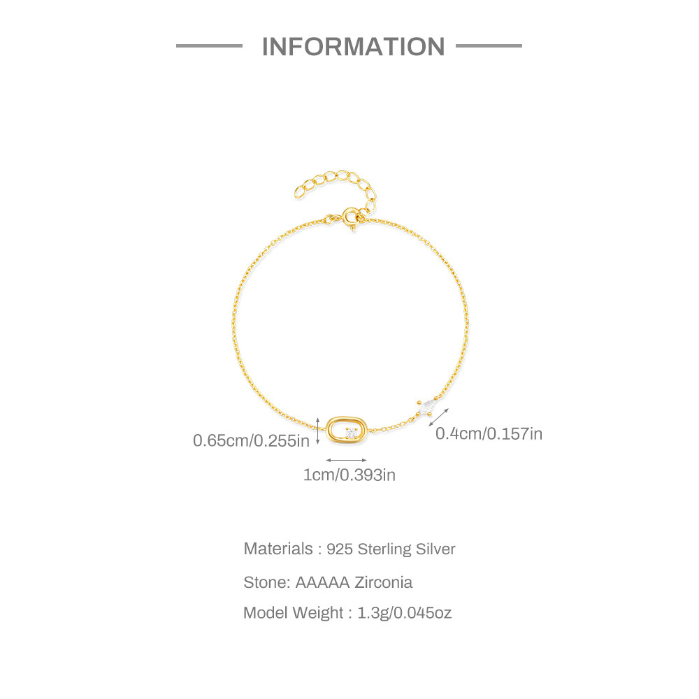 925 Sterling Silver Bracelets Elegant Simple Style Streetwear display picture 1