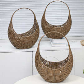 鲜花插花篮手提水果花束鸡蛋篮子黑神话弦月大号花店花艺花篮批发