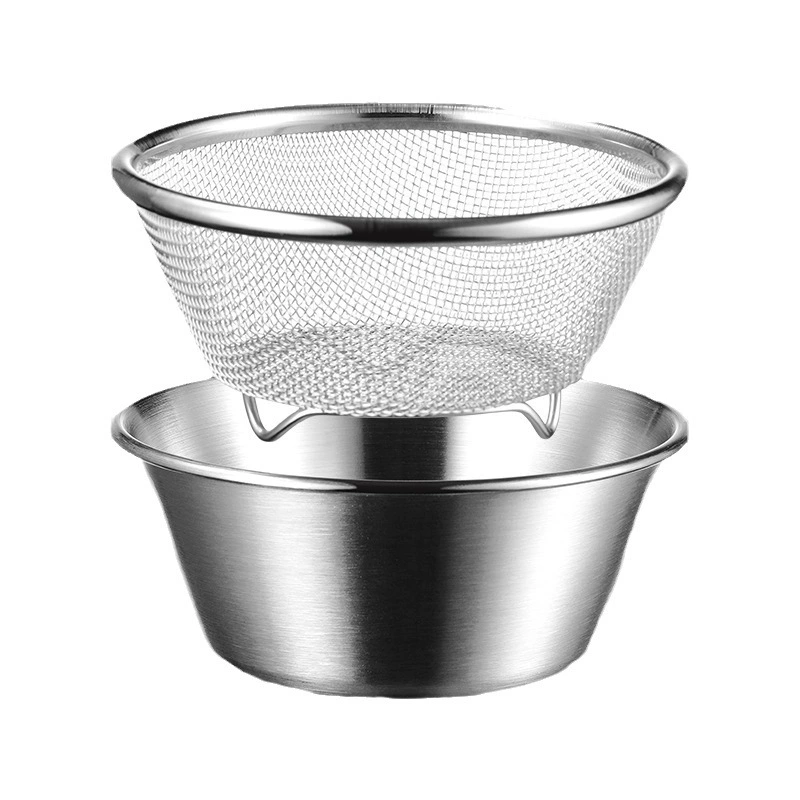 304 mini stainless steel artifact Taomi -washing bowl leakage bowl filter fruit basket drain basket preparation dishes bowl bowl