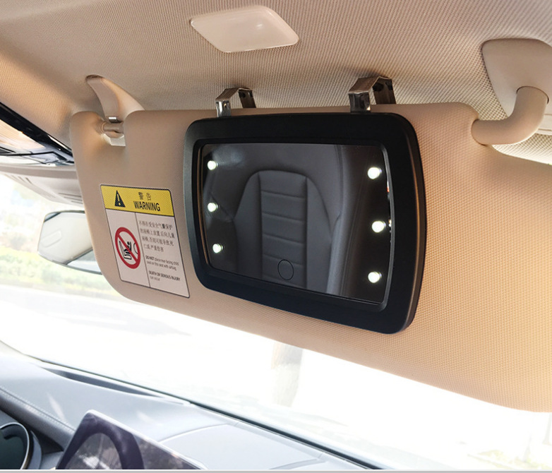 Universal Sun Visor Mirror for Cars, LED Makeup Mirror, High-Definition Interior Mirror with Touch-Screen Switch