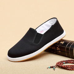 Old Beijing Handmade Quilted Insole Cowhide Sole Square Mouth Black Cloth Shoes Anti-slip Durable Leisure Shoes for Middle-aged and Elderly Men