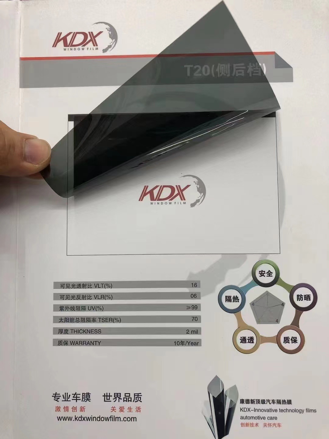Kangdxin car heat insulation film KDX solar film glass explosion-proof high heat insulation skin film front block side block film wholesale