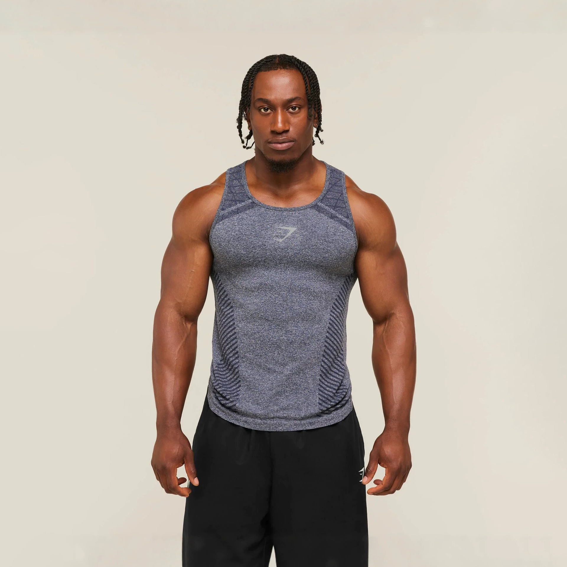 Gymshark new American-style men's athletic and casual quick-drying, breathable, and elastic fitness running training tank top