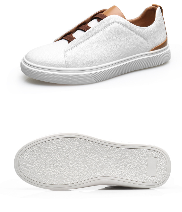 Round head men's board shoes British fashion trend casual sports shoes a slip-on_voghion.com